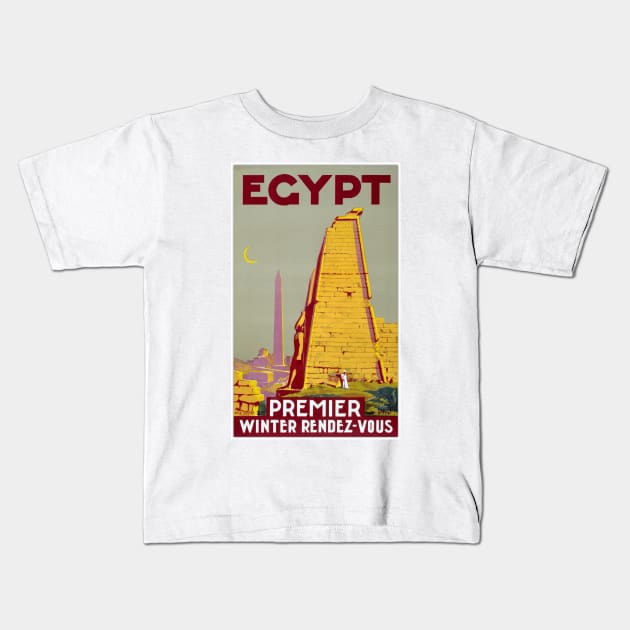 Vintage Travel Poster Egypt Kids T-Shirt by vintagetreasure